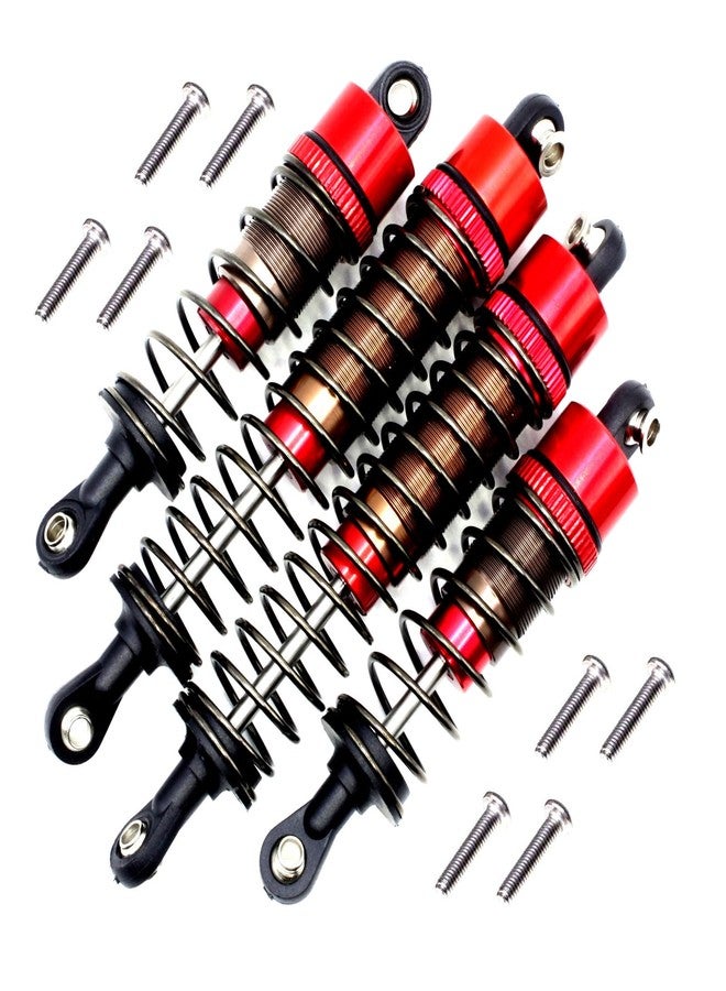 طقم ممتص صدمات HOBOHY 70 مم 95 مم مع مخمدات زيتية ملولبة لسيارات تامييا TT-02B DT-02 DT-03 1/10 RC قطع غيار للترقية (أحمر) - Image 4